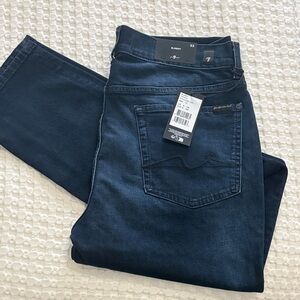 7 For All Mankind Men's Deep Indigo Slim Jeans
